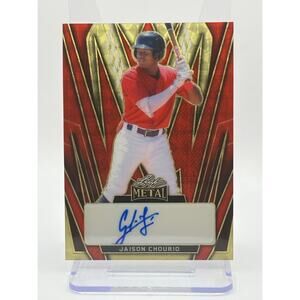 2025 Leaf Metal Jaison Chourio Red Flood Superfractor Auto 1/1 SSP Guardians